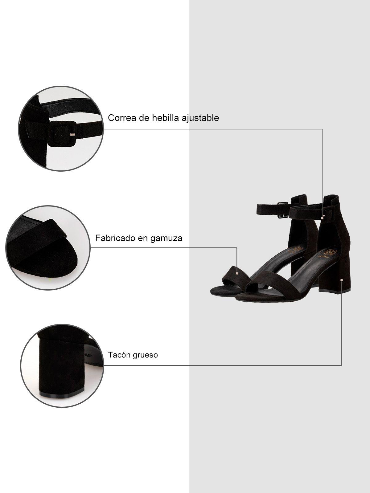 Sandalia Taco Negro Fiesta GHE19 Weide-7