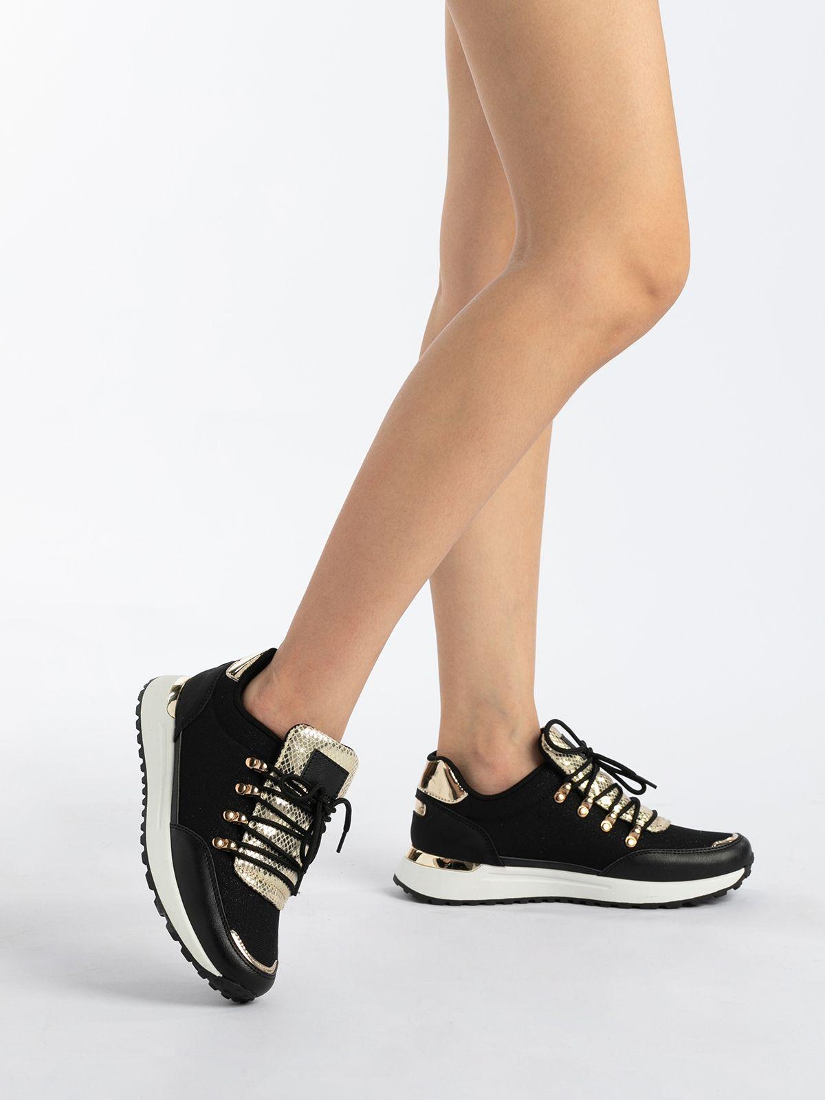 Zapatilla  Mujer Flora Negro Weide-1