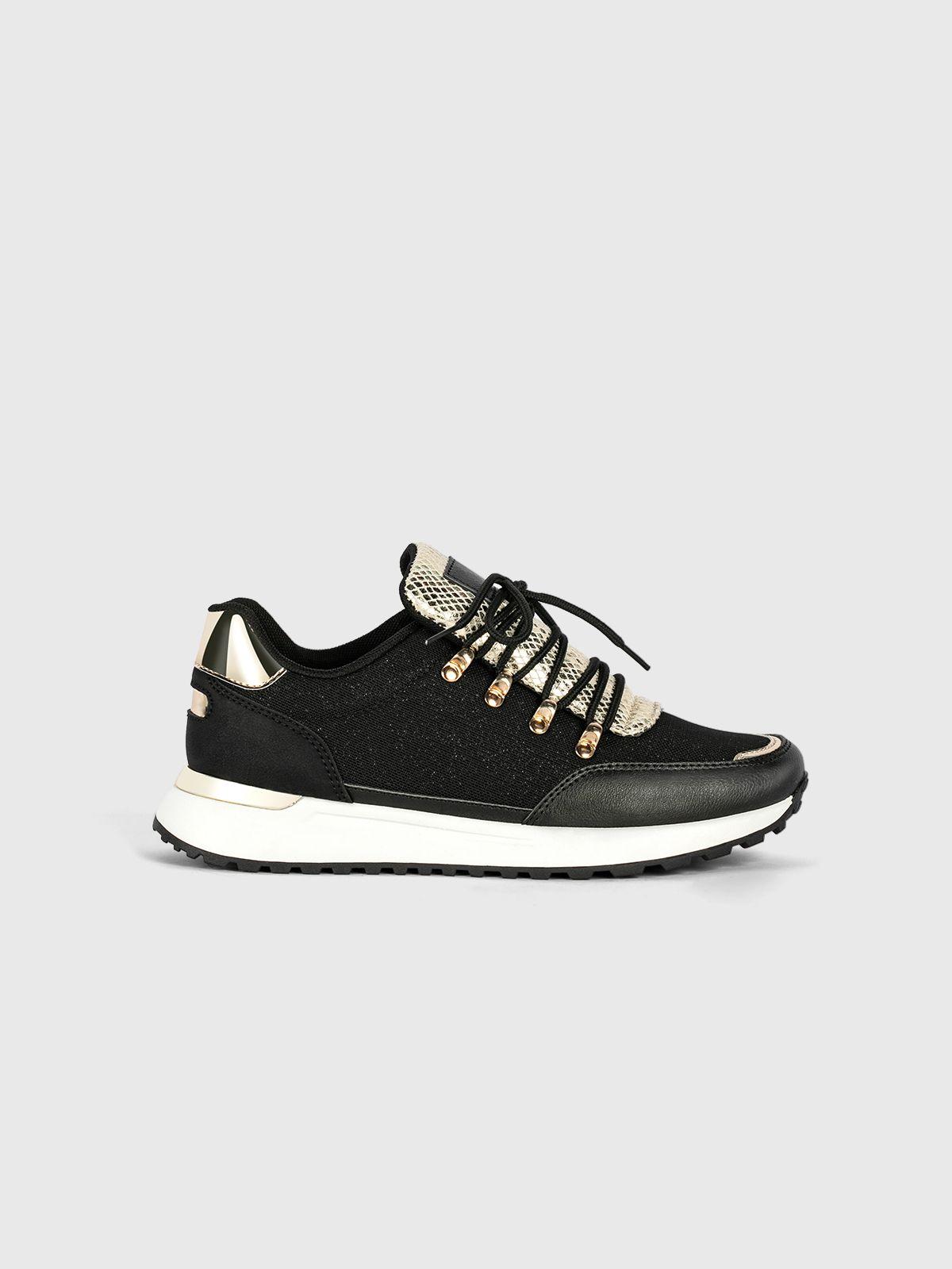 Zapatilla  Mujer Flora Negro Weide-2