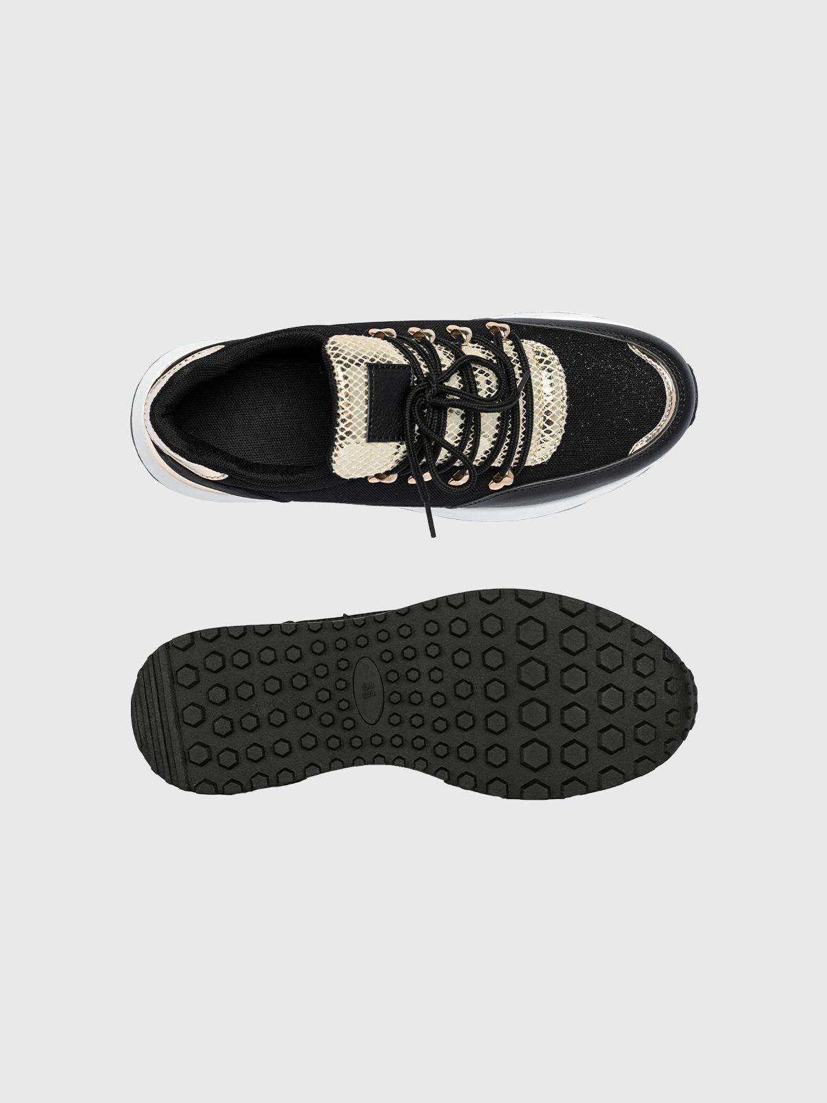 Zapatilla  Mujer Flora Negro Weide-4