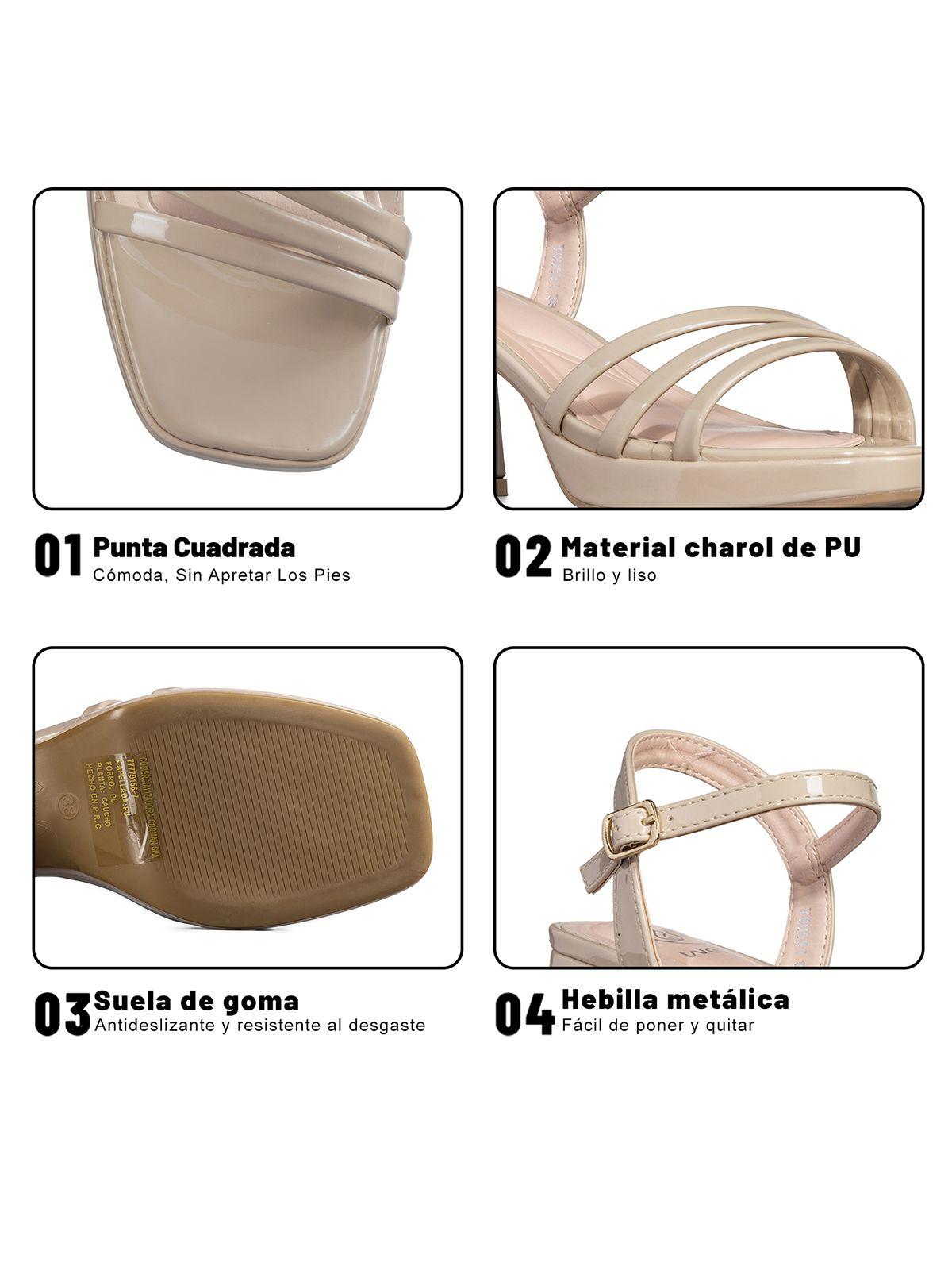 SandaliaTaco Grueso Simil Charol Mujer Weide YOU531-4