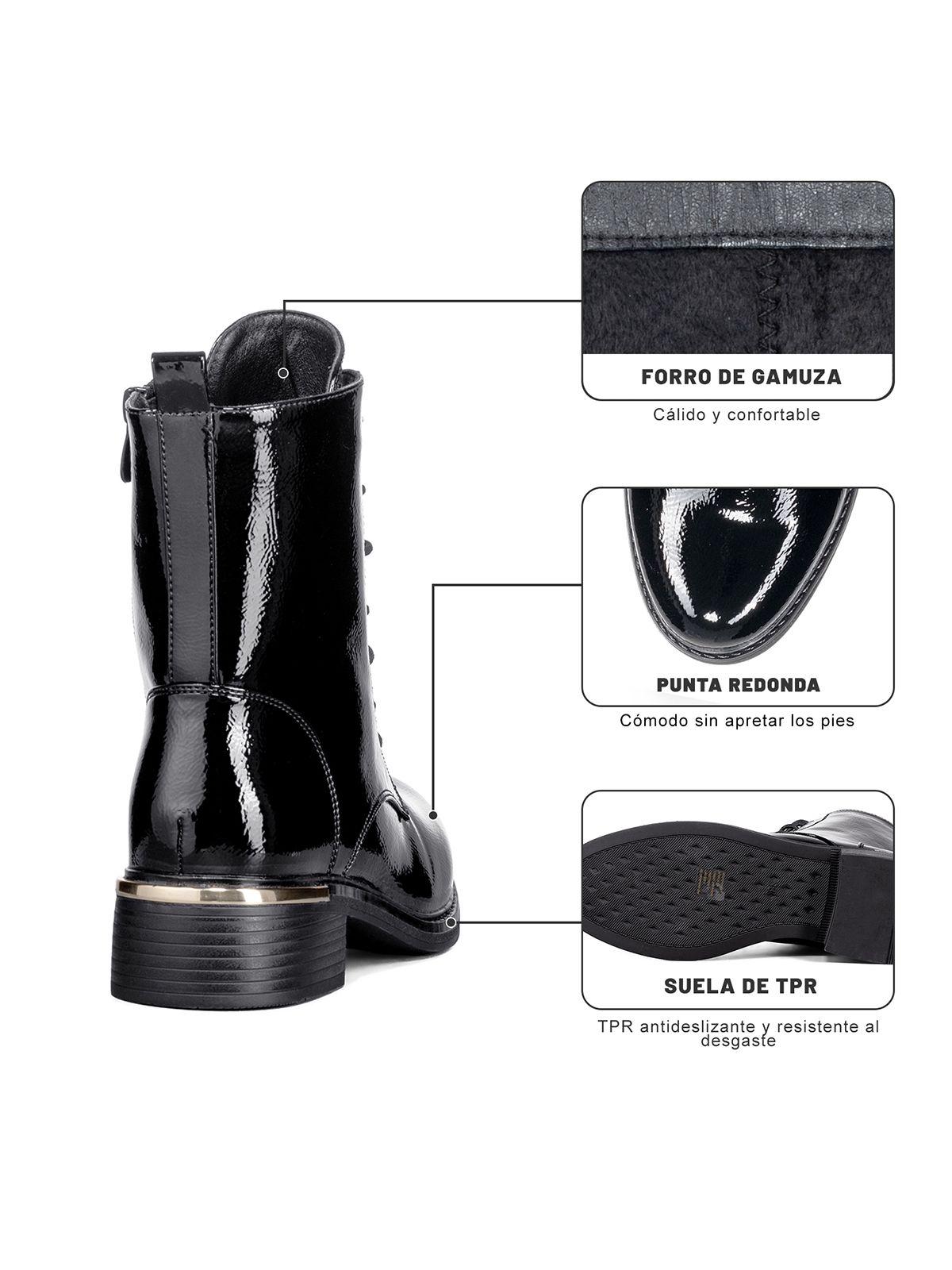 Botin Casual Mujer Charol Clasico Moda Weide HX506-6