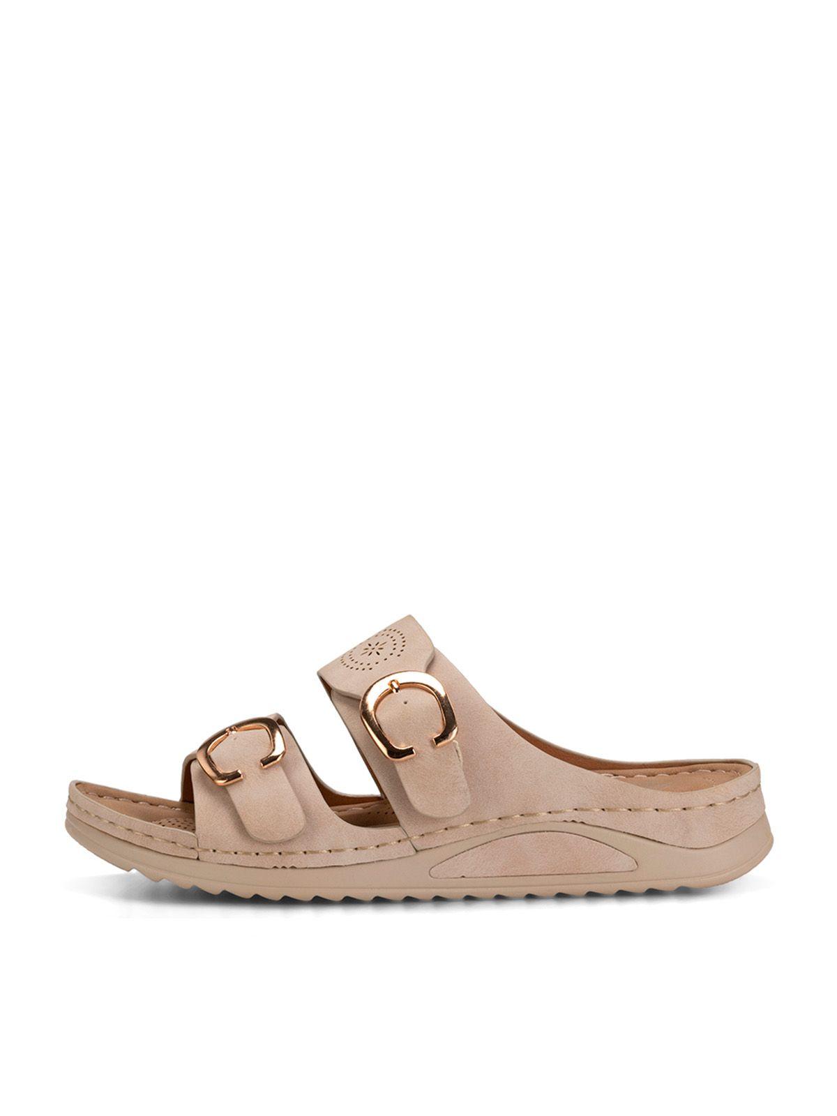 Sandalia Plana Casual Mujer Beige Weide JN31-7