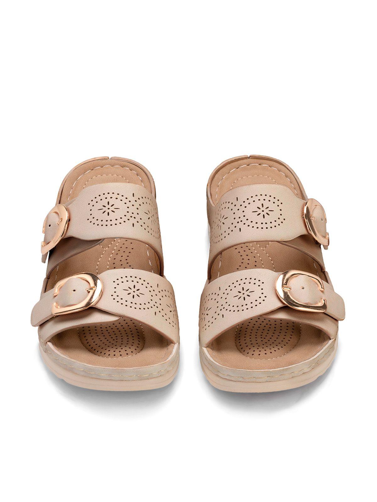 Sandalia Plana Casual Mujer Beige Weide JN31-2