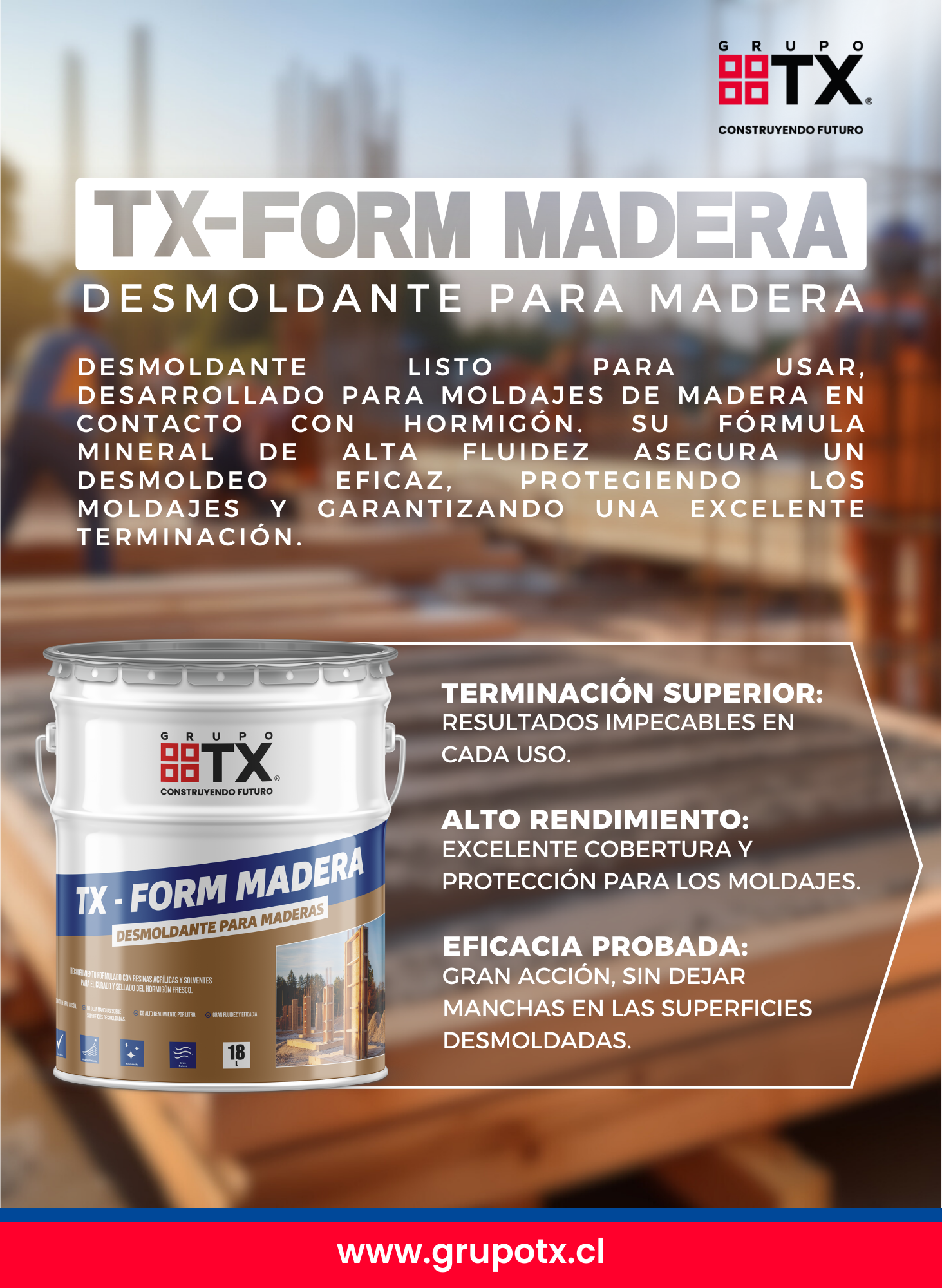 Desmoldante para Maderas - TX FORM MADERA 18L-2