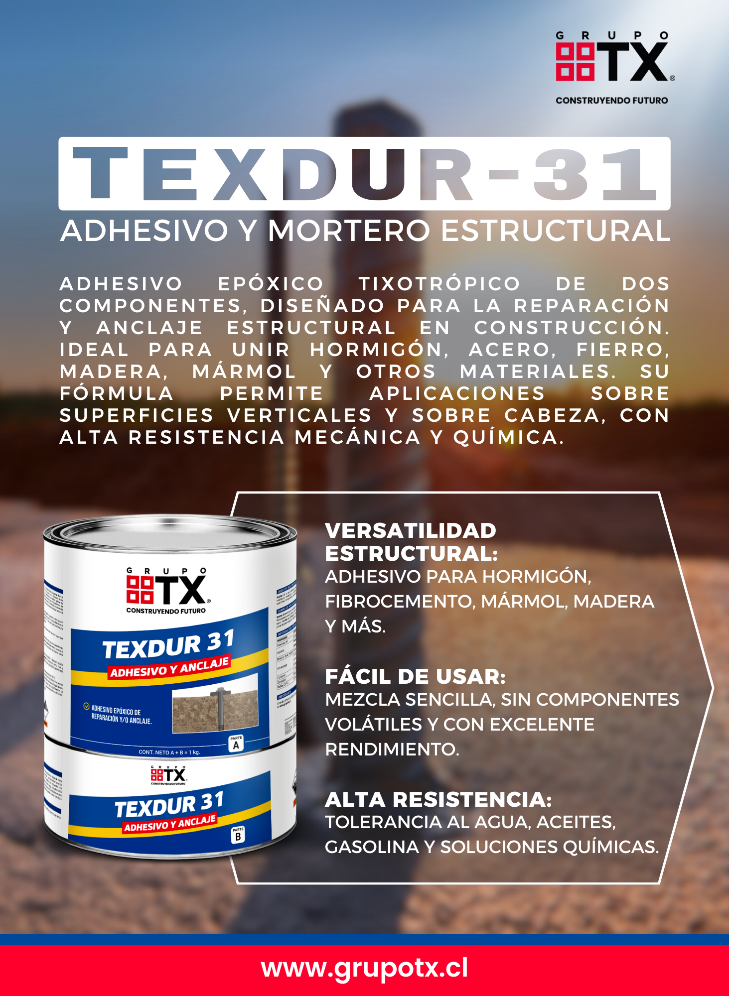 Epóxico Adhesivo y Anclaje Texdur 31 1KG-2
