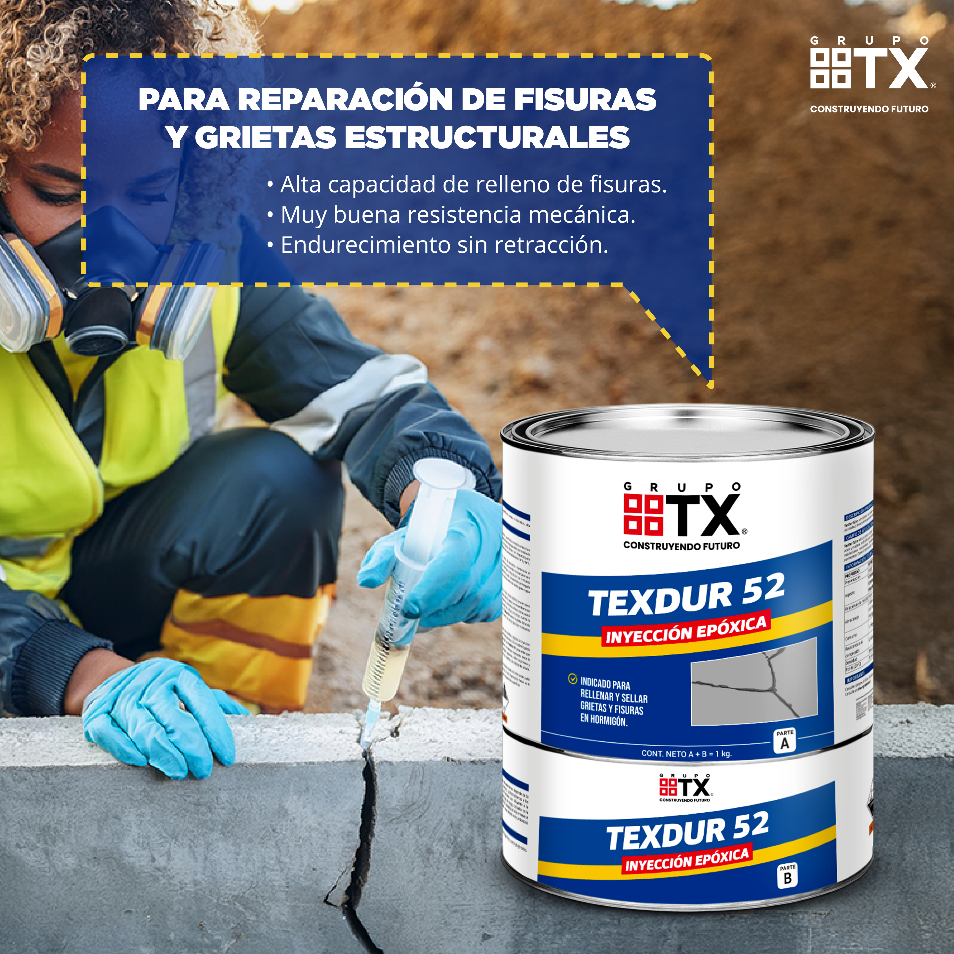 Inyección Epóxica Texdur 52 1 KG -3