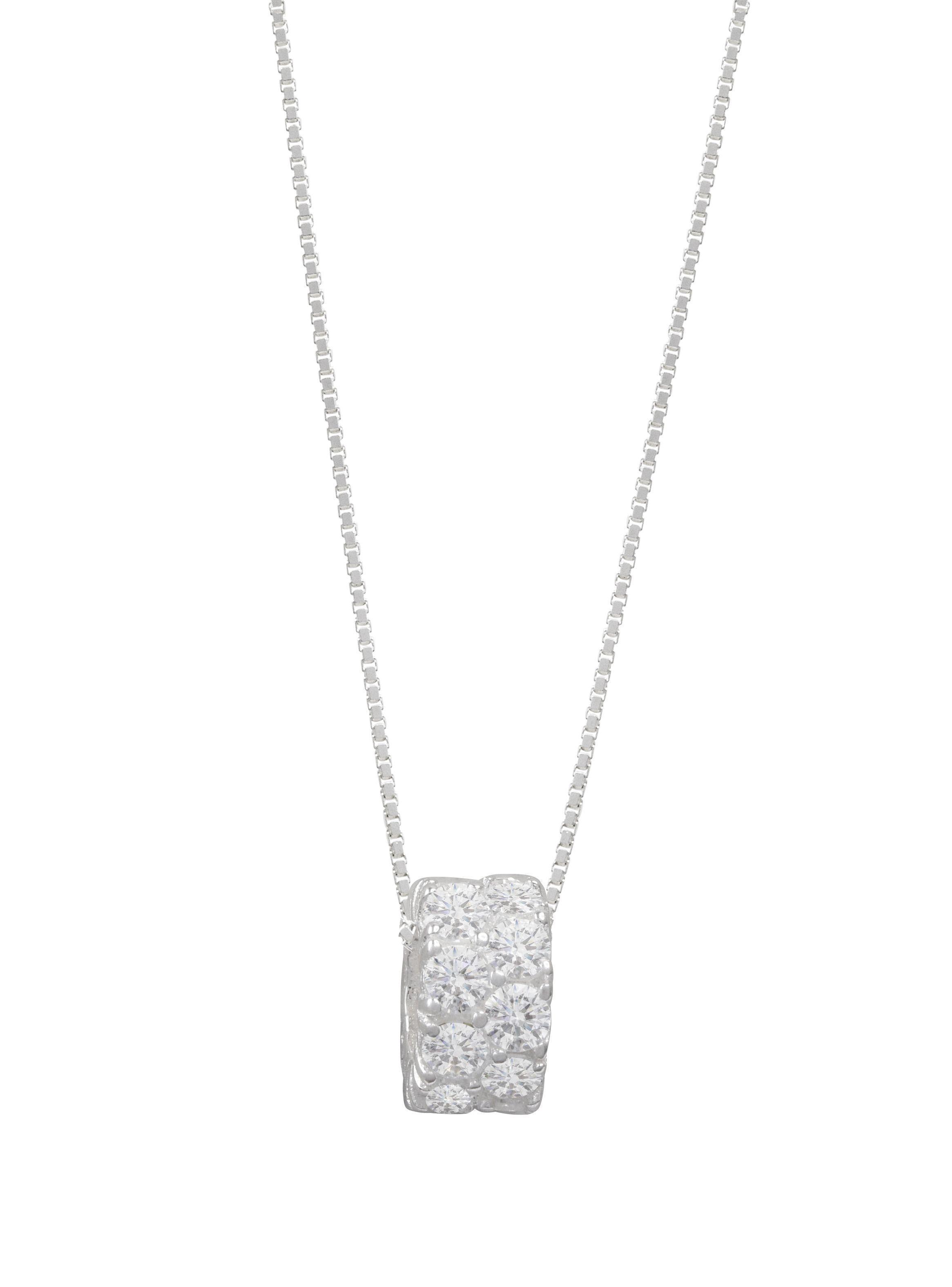 Collar rueda de circones en plata 925-0