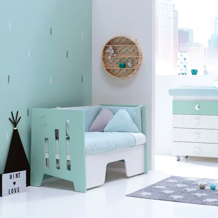 Cuna colecho OMNI 4en1 - 60x120 Menta -2