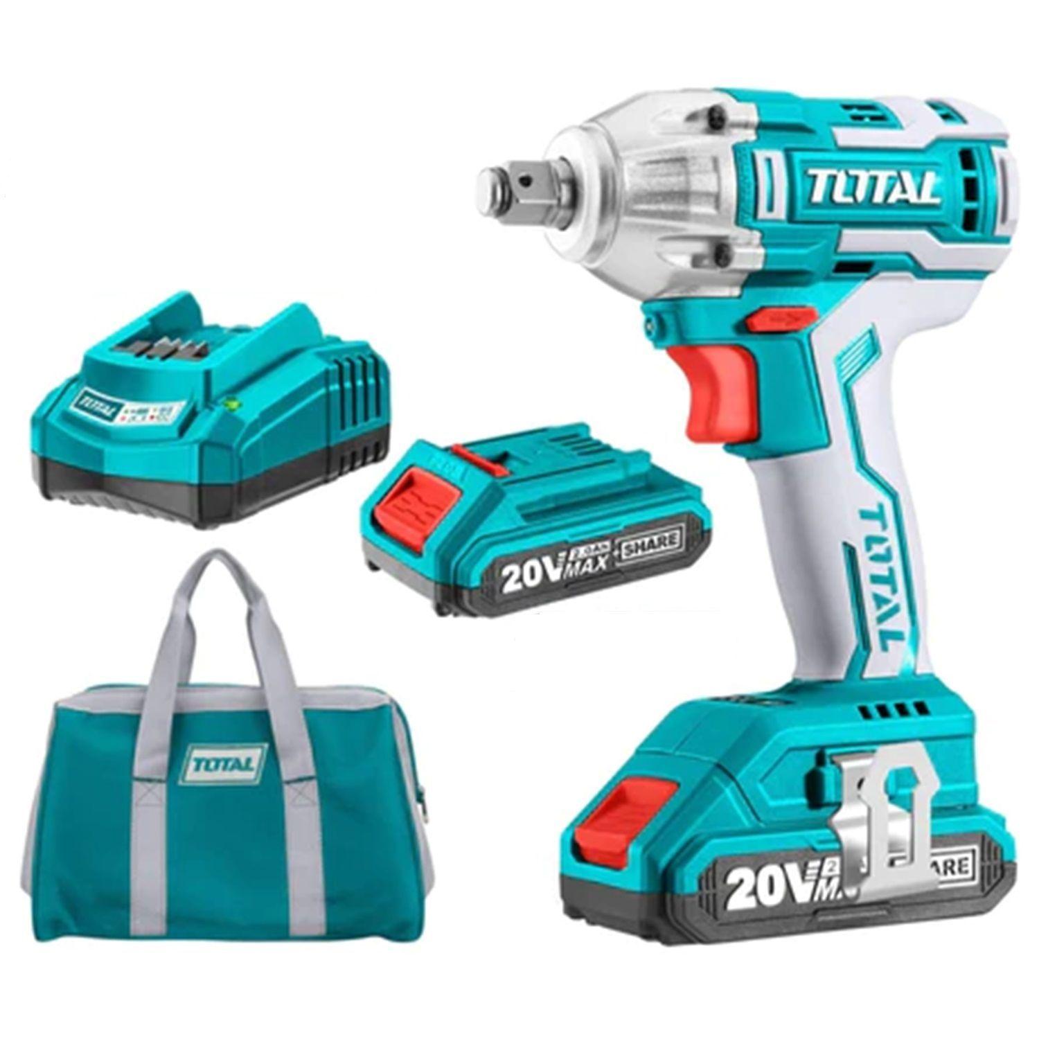 LLAVE DE IMPACTO INÁLAMBRICA + 2 BATERÍAS + 1 CARGADOR  Total Tools TIWLI2001-0