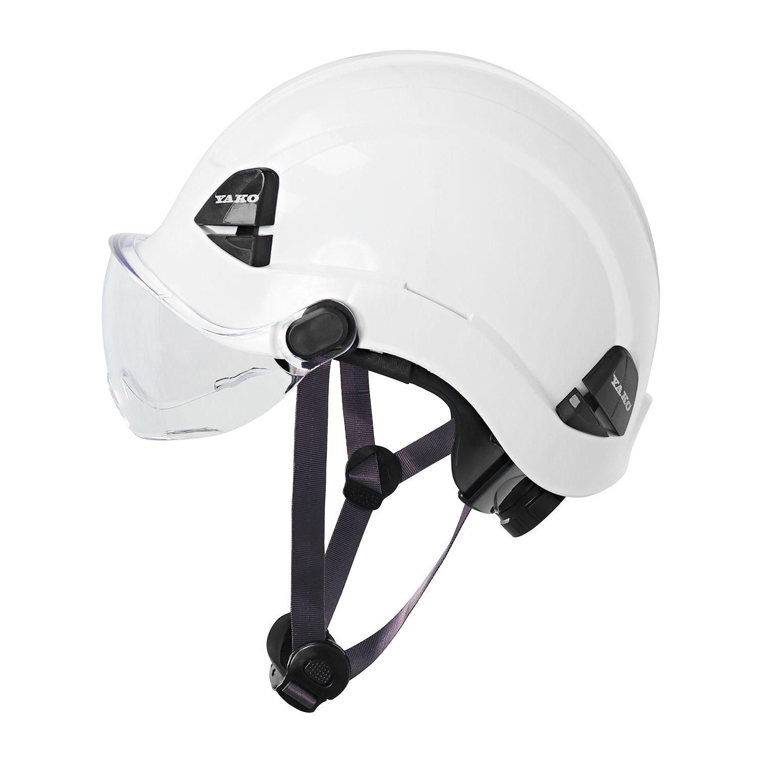 Casco Yako Steelpro Blanco con visera ISP-2