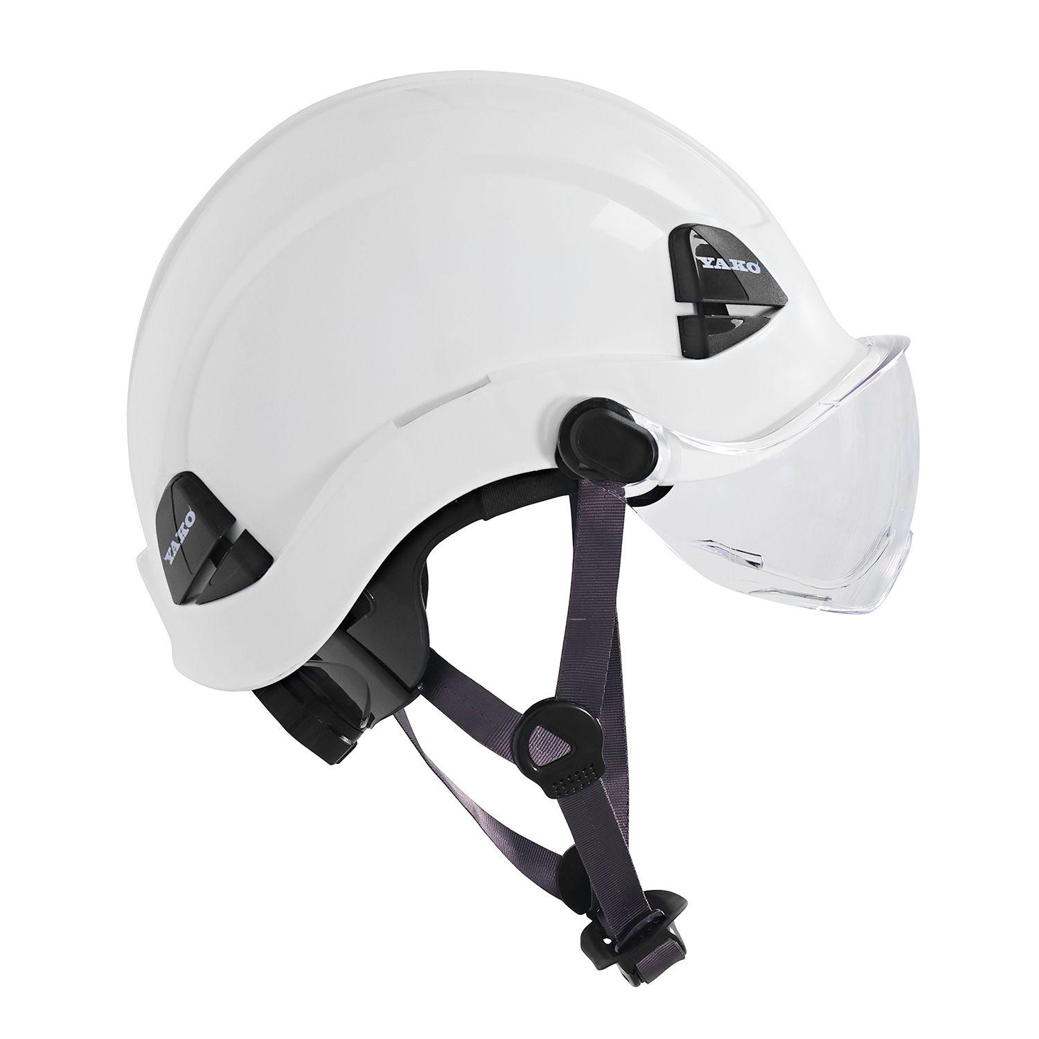 Casco Yako Steelpro Blanco con visera ISP-3