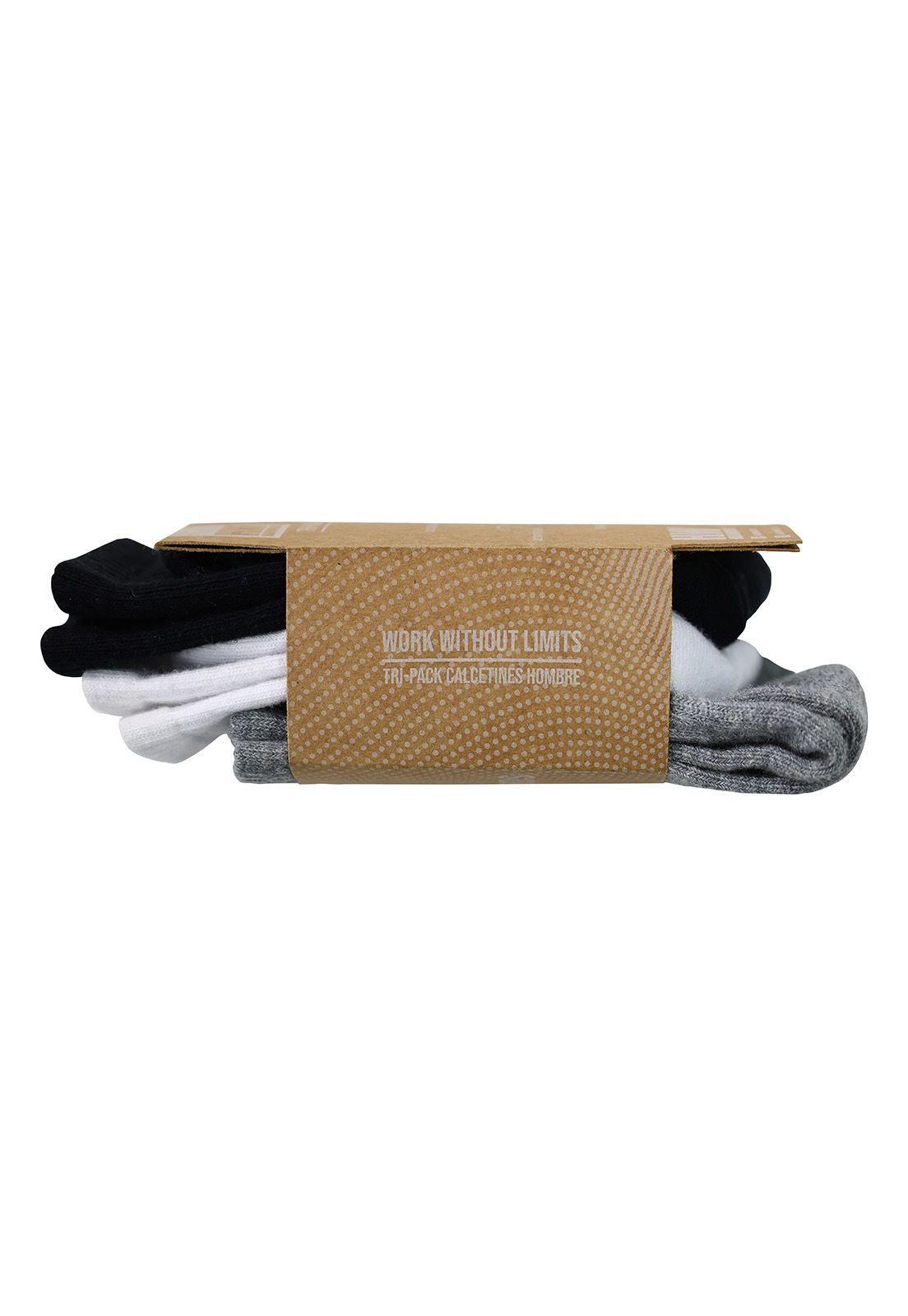 Tripack Calcetines HW Algodón Tobillero Hombre-3