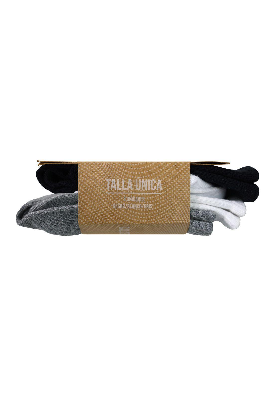 Tripack Calcetines HW Algodón Tobillero Hombre-4