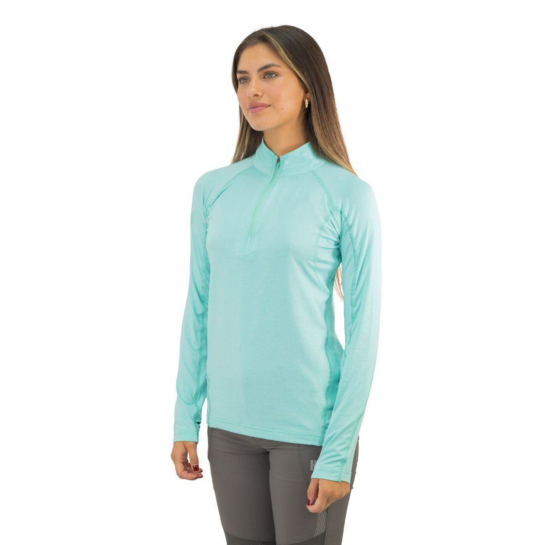 Polera Dry Fit HW SPX Manga Larga Mujer Aqua-2