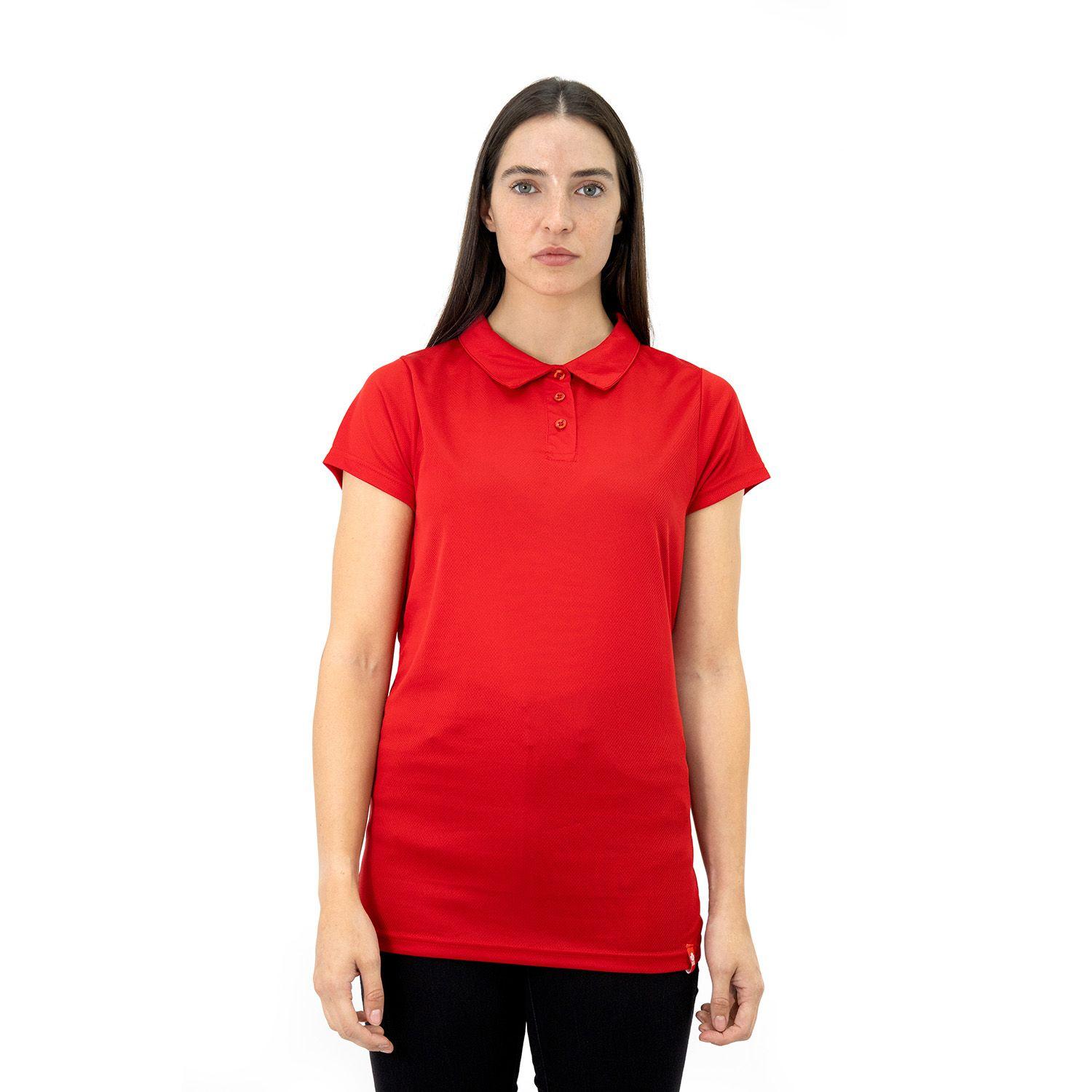 Polera Cooldry Quebec Manga corta Rojo Mujer-0