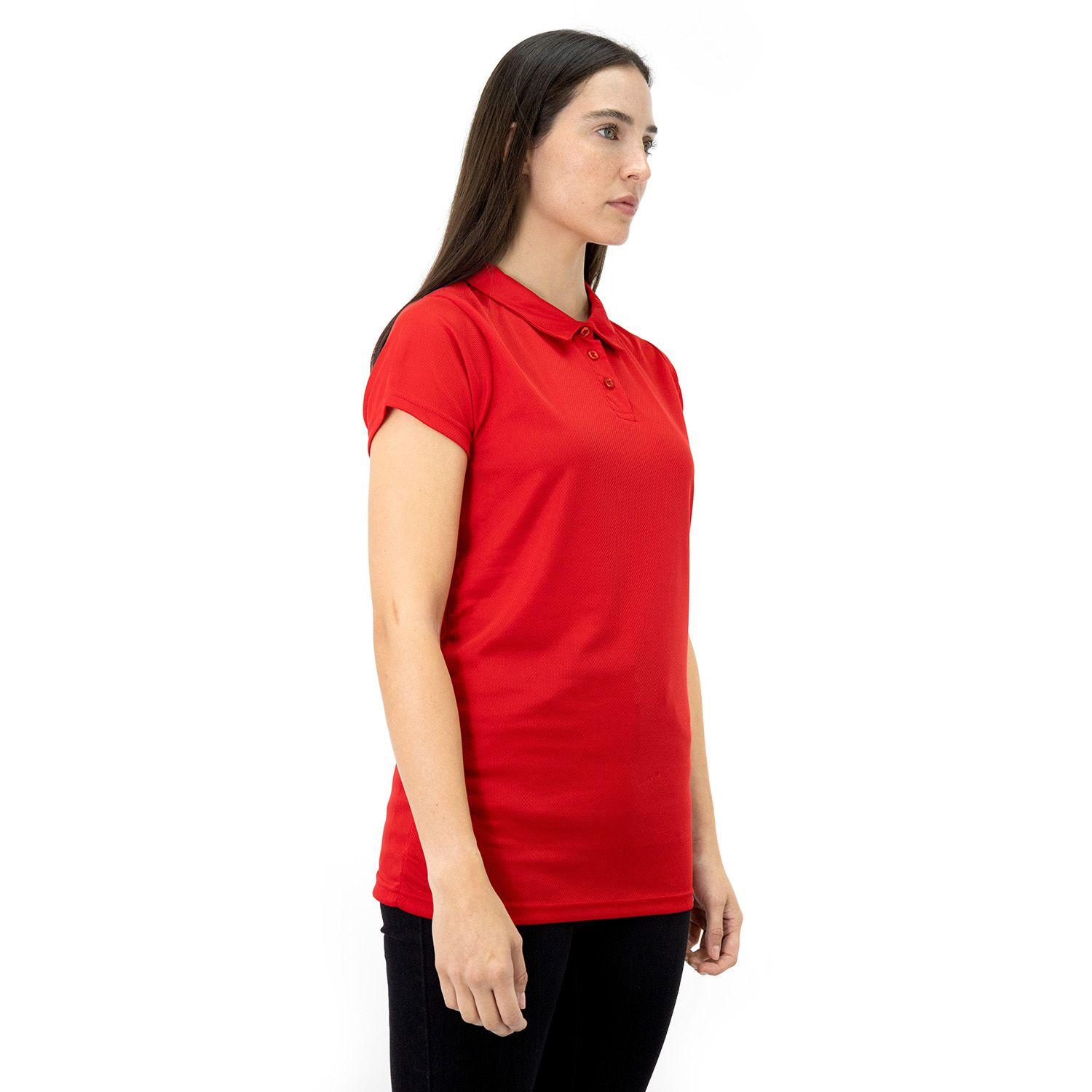 Polera Cooldry Quebec Manga corta Rojo Mujer-1