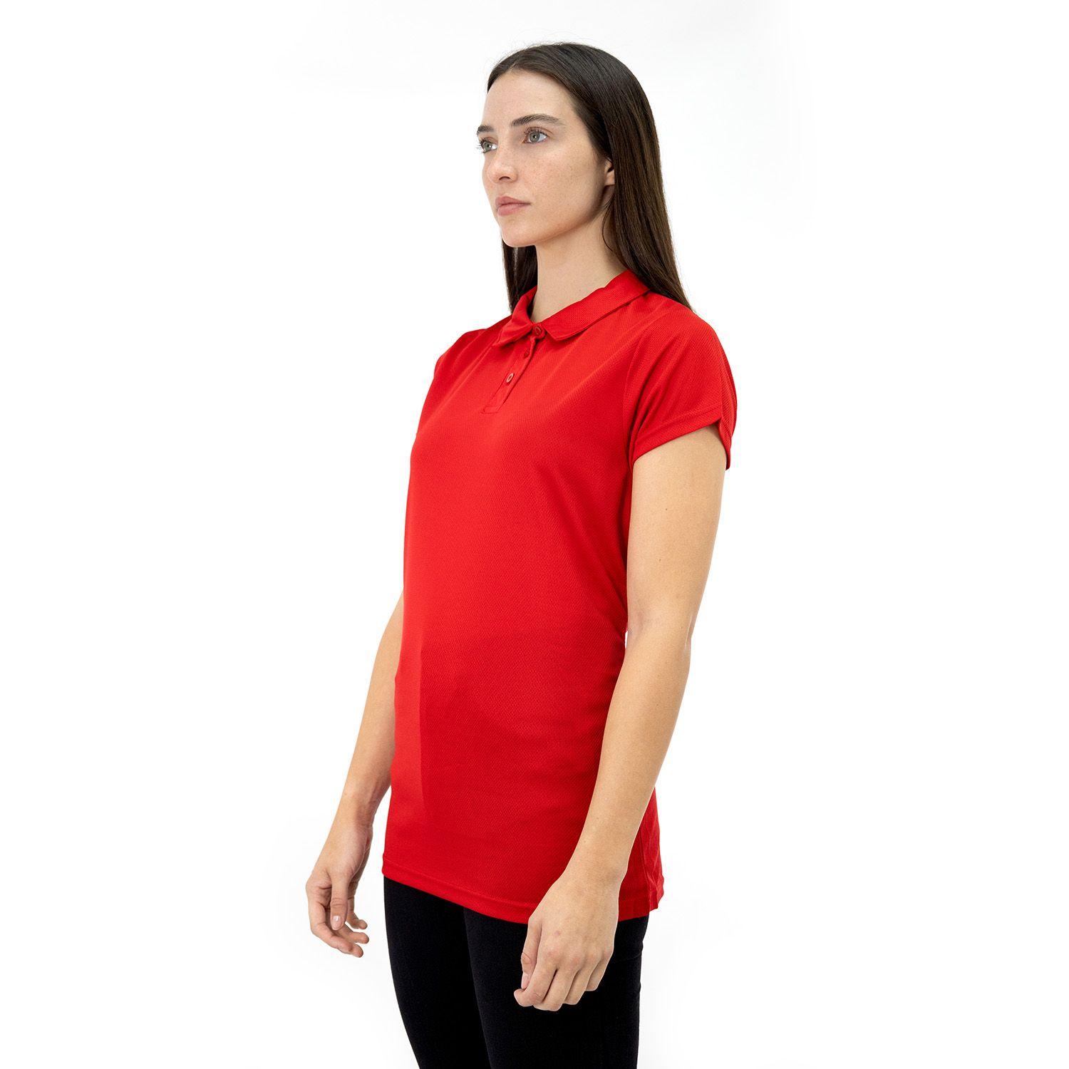 Polera Cooldry Quebec Manga corta Rojo Mujer-2
