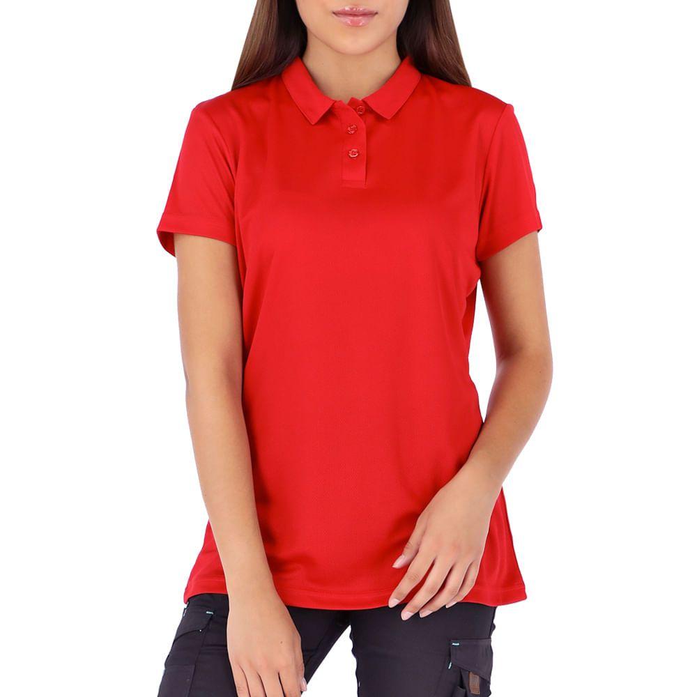 Polera Cooldry Quebec Manga corta Rojo Mujer-6
