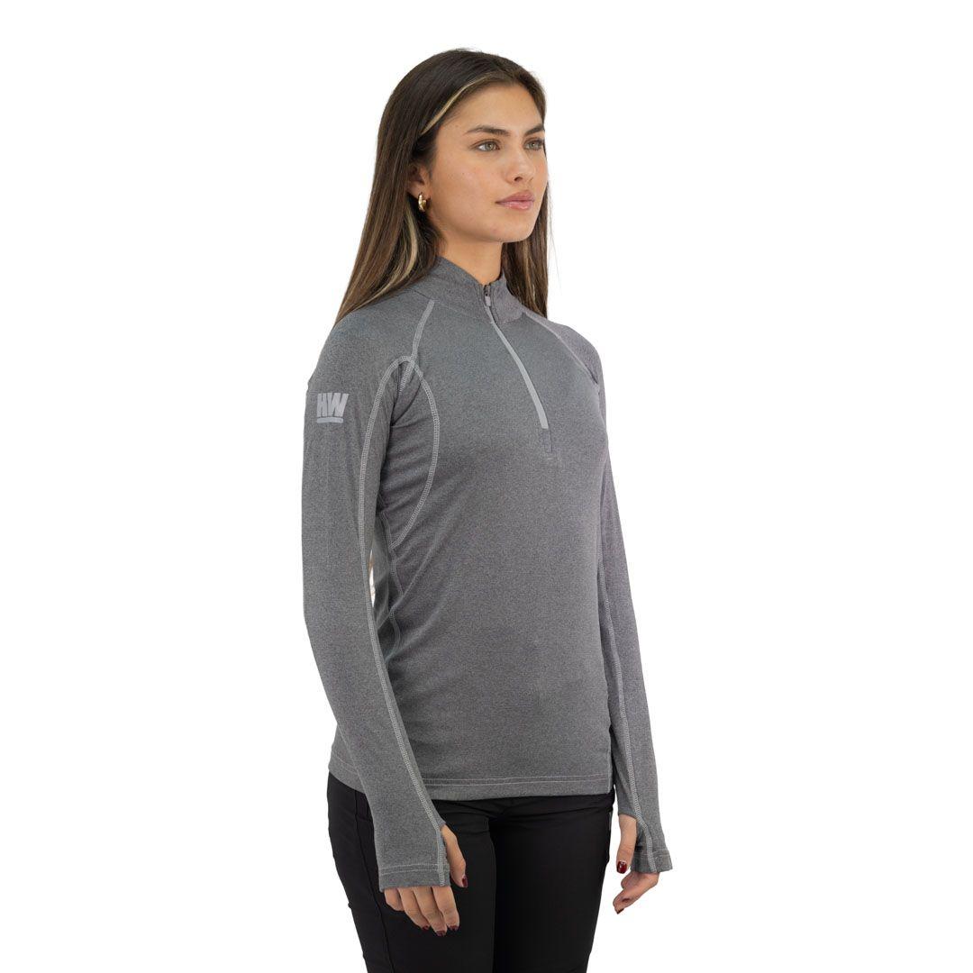 Polera Dry Fit HW SPX Manga Larga Mujer Carbon Grey-1
