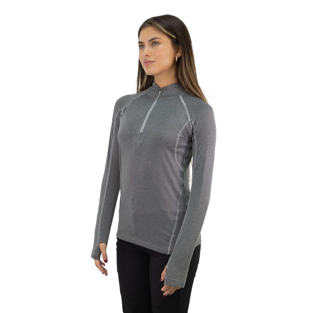 Polera Dry Fit HW SPX Manga Larga Mujer Carbon Grey-2