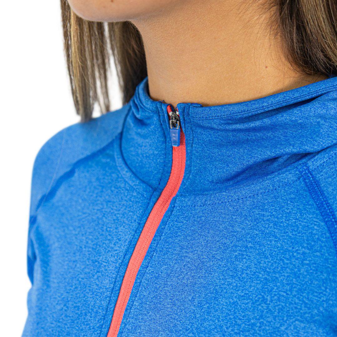 Polera Dry Fit Hw Spx C/ Gorro Manga Larga Mujer Elec Blue-6