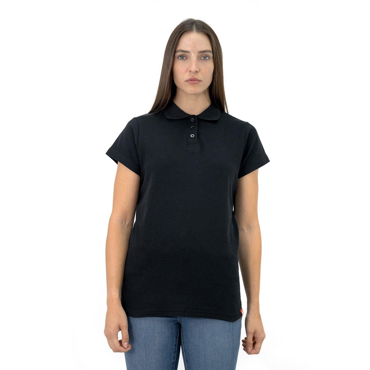Polera Pique Quebec Manga corta Negro Mujer-0