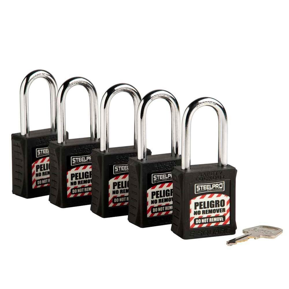 Kit De 5 Candados Mk Steelpro X10 Negro-0