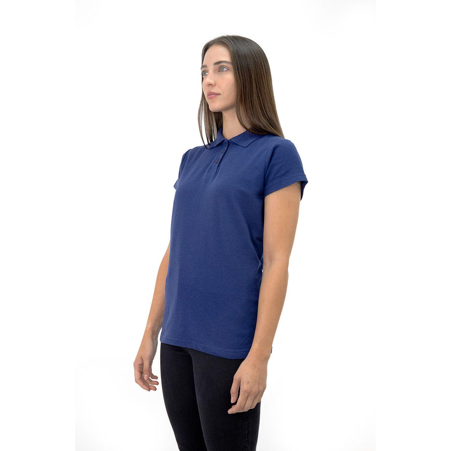 Polera Pique Quebec Manga corta Azul Mujer-2