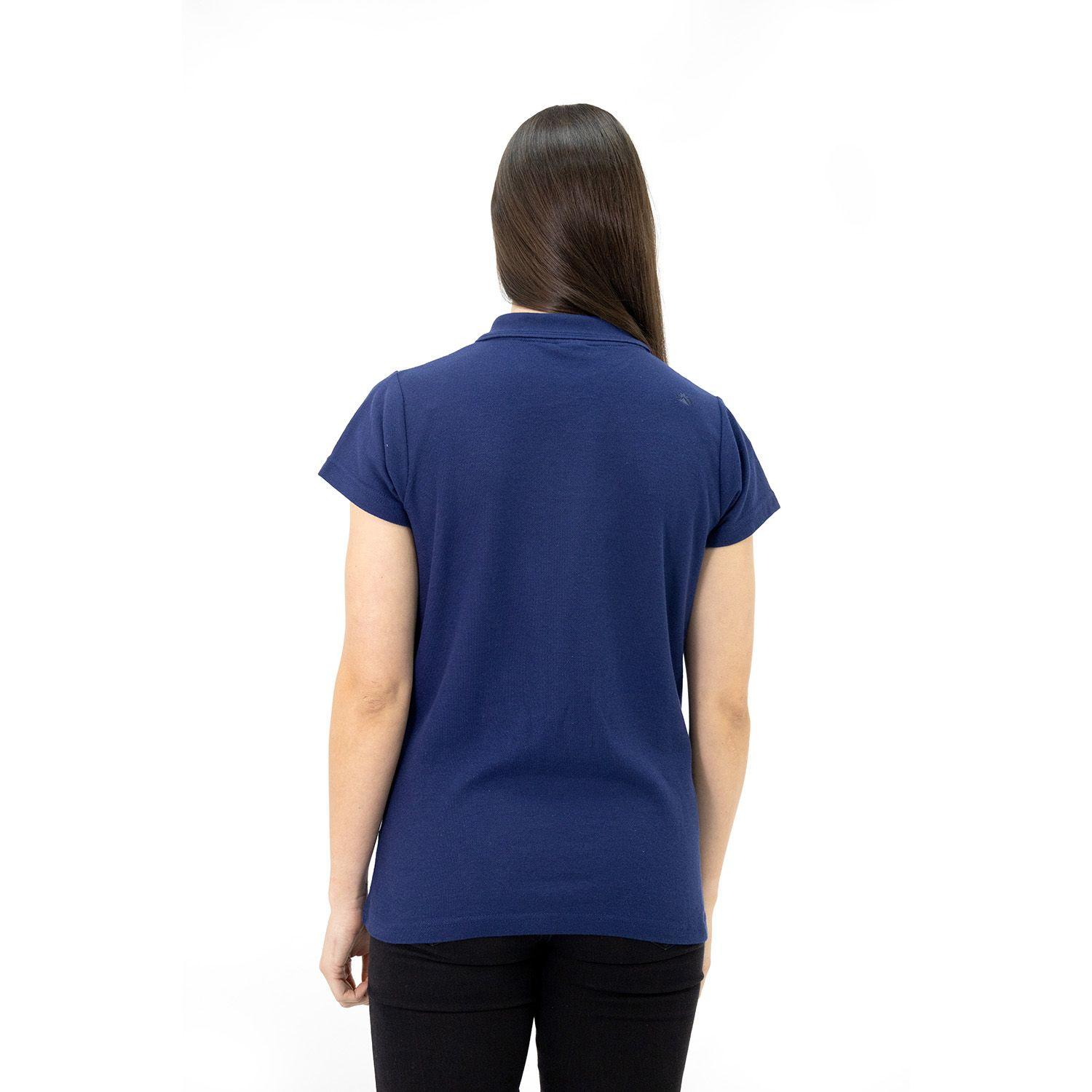 Polera Pique Quebec Manga corta Azul Mujer-3