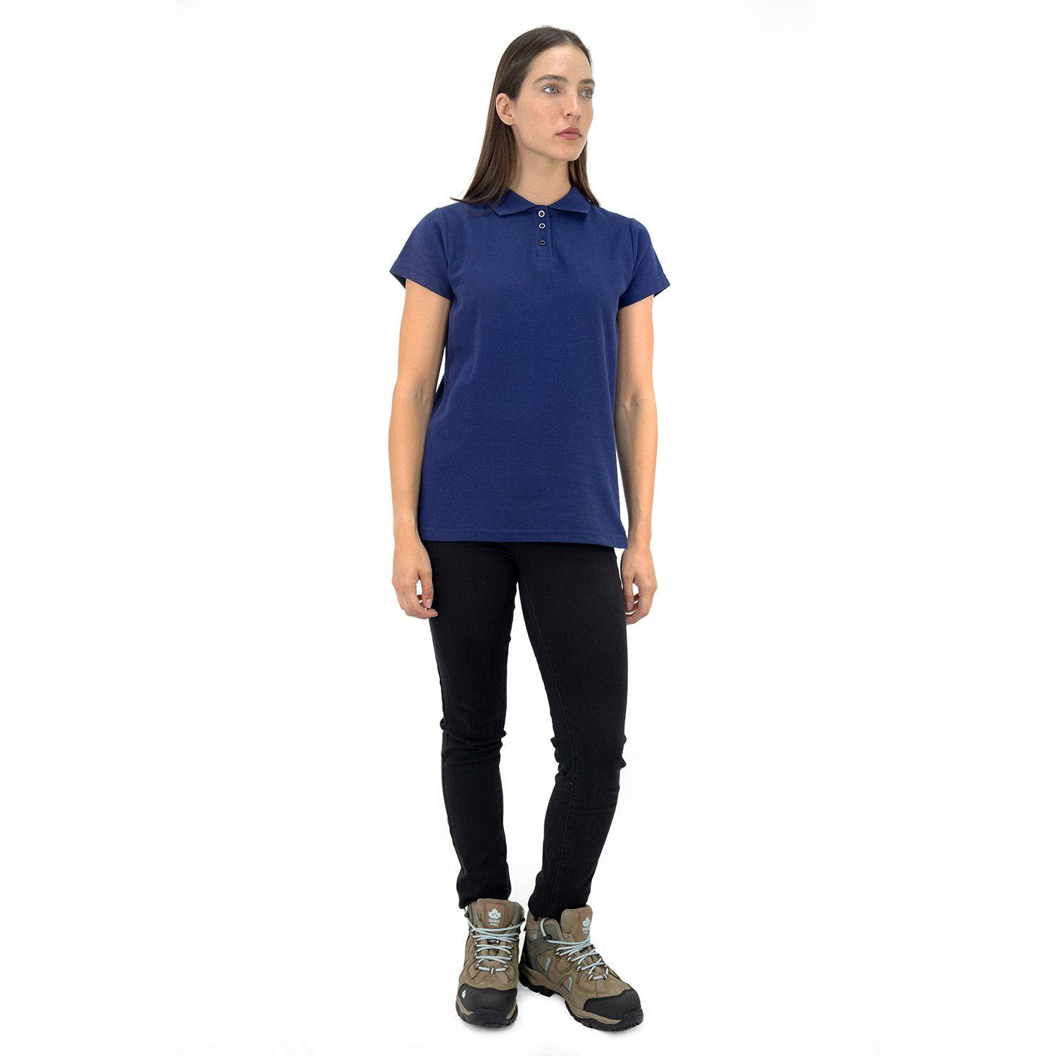 Polera Pique Quebec Manga corta Azul Mujer-4