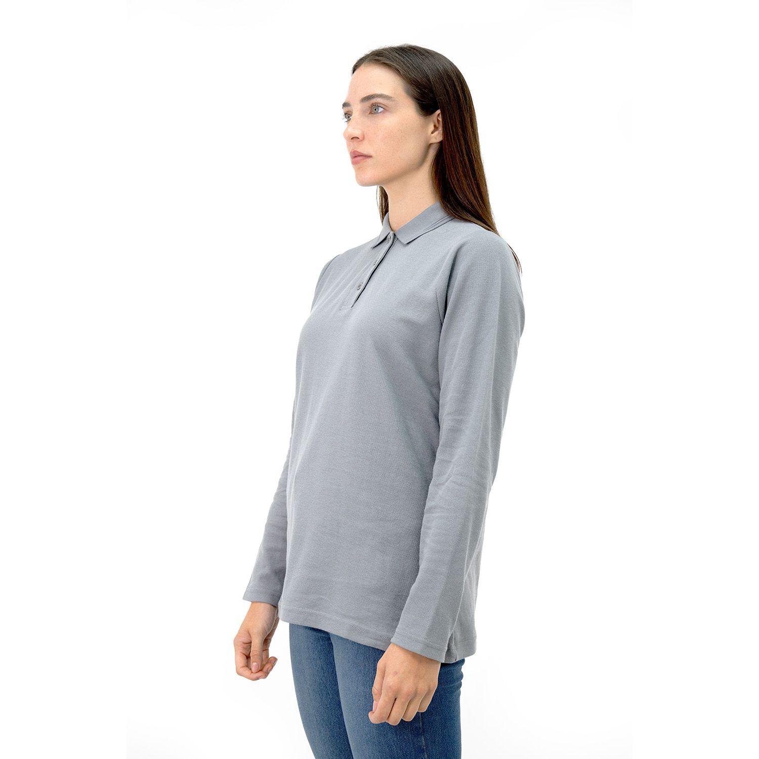 Polera Pique Quebec Manga larga Gris Mujer-2