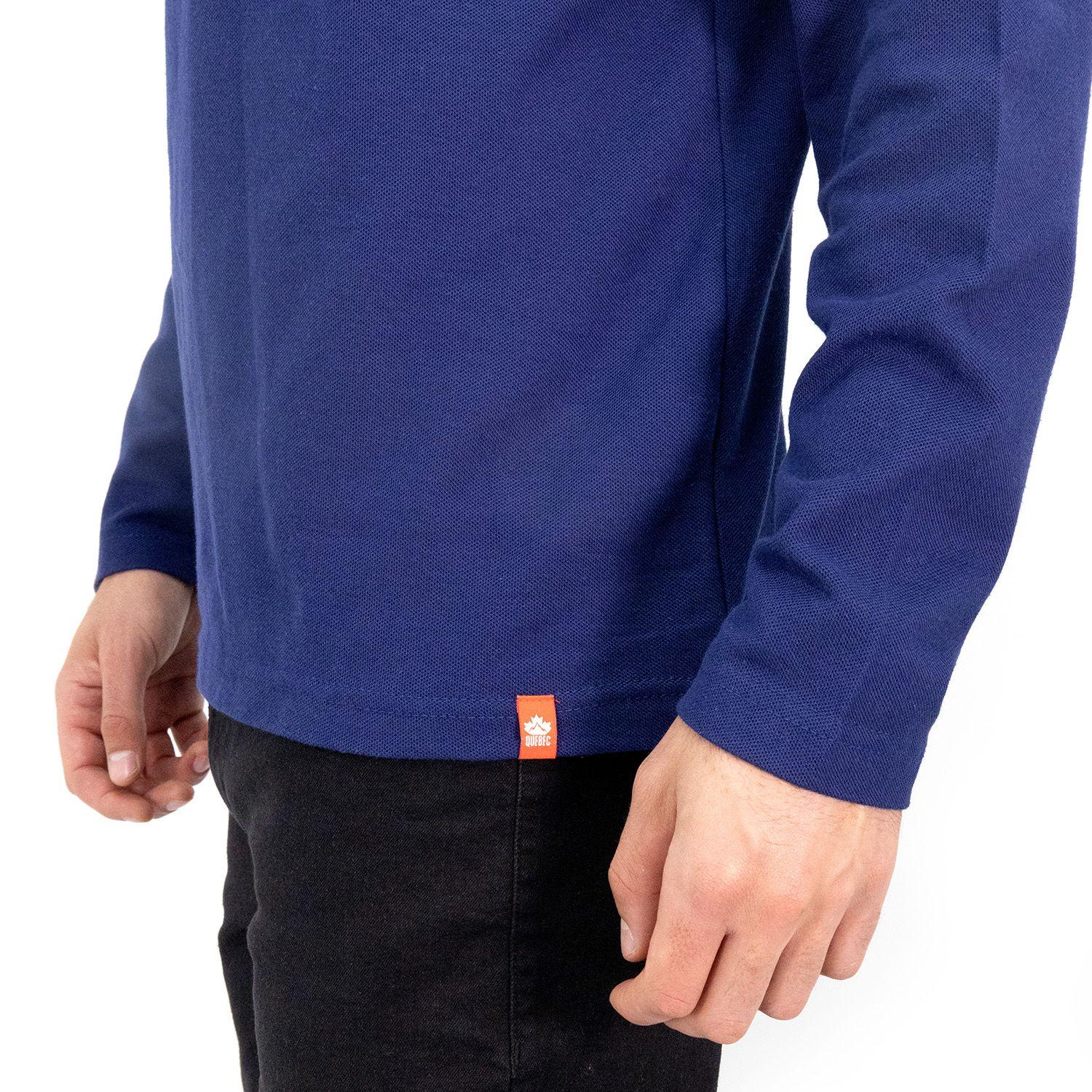 Polera Pique Quebec Manga Larga Azul-5