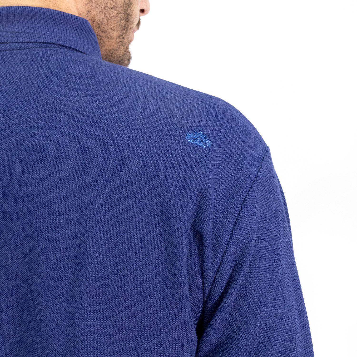 Polera Pique Quebec Manga Larga Azul-6