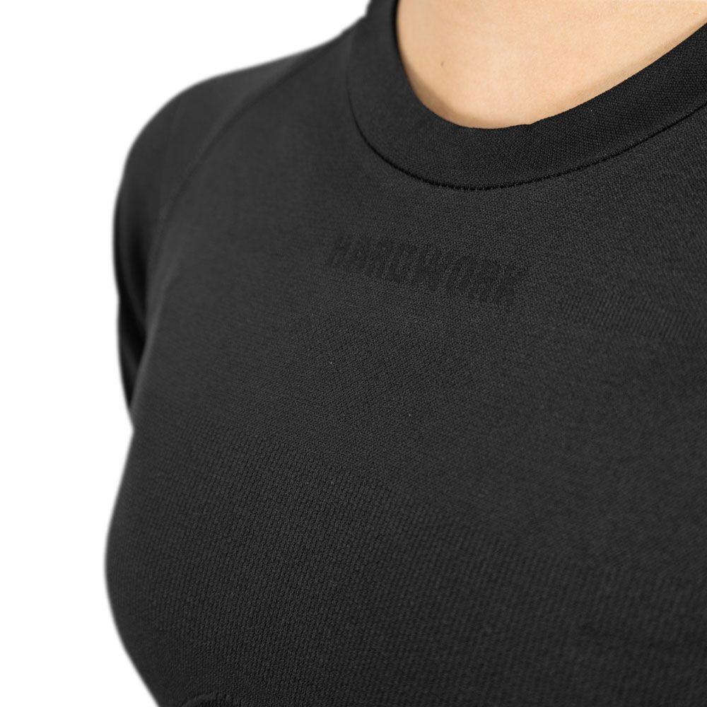 Primera Capa HW Patagonia Spandex Negro Camiseta Mujer-4
