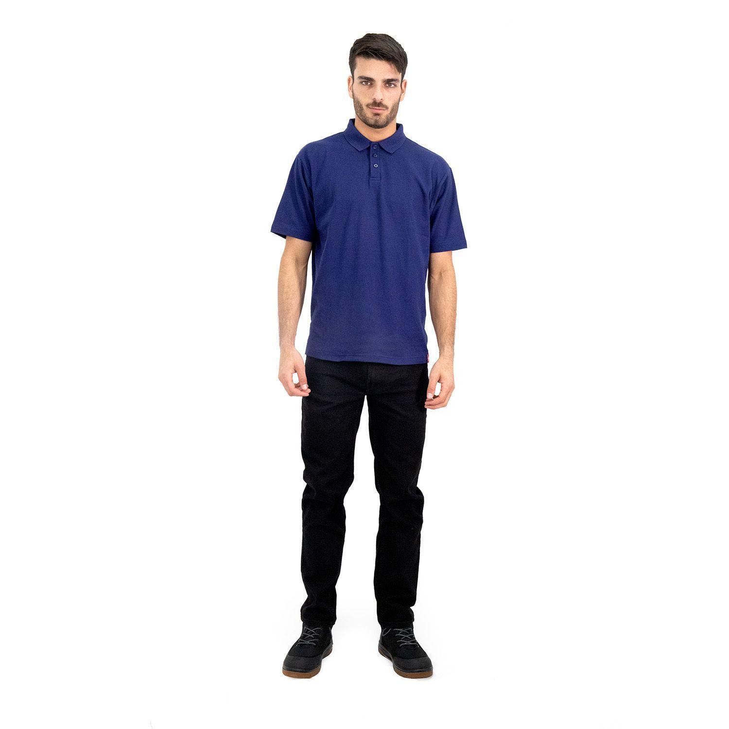 Polera Pique Quebec Manga Corta Azul-3