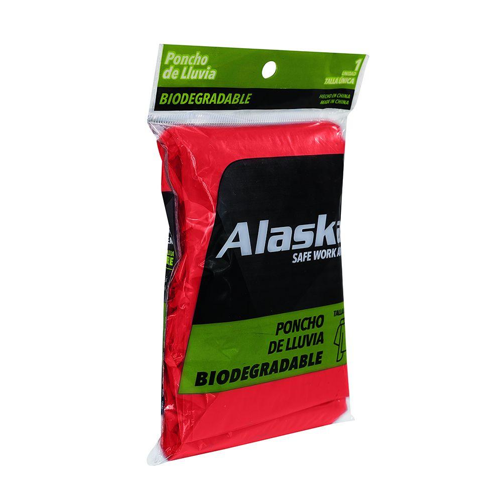 Poncho de emergencia biodegradable Alaska Rojo-3