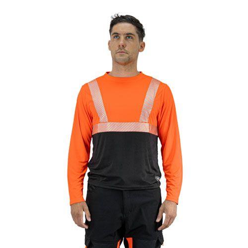 Polera Reflectiva HW Naranjo Fluor Manga Larga-0