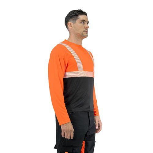 Polera Reflectiva HW Naranjo Fluor Manga Larga-1