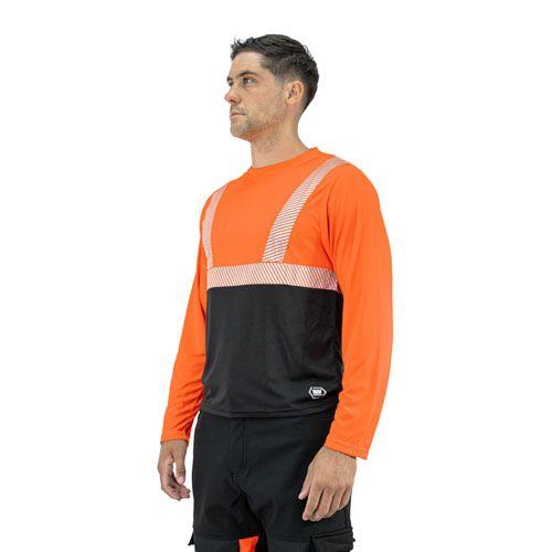 Polera Reflectiva HW Naranjo Fluor Manga Larga-2