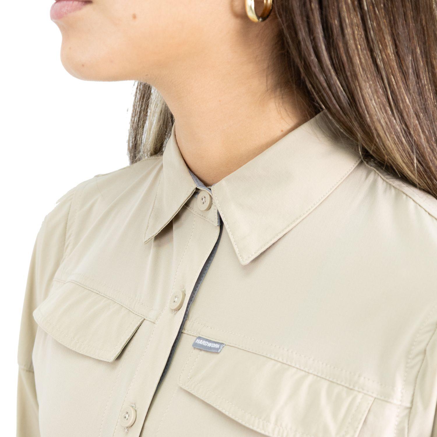 Camisa HW Antakari Spandex Mujer Beige-4