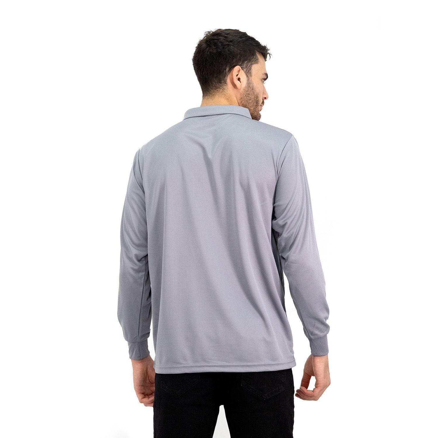 Polera Cooldry Quebec Manga Larga Gris-3