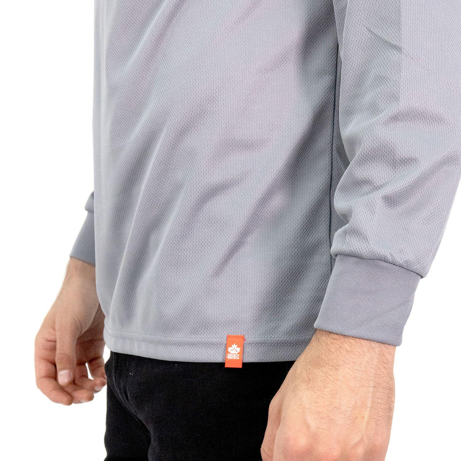 Polera Cooldry Quebec Manga Larga Gris-5
