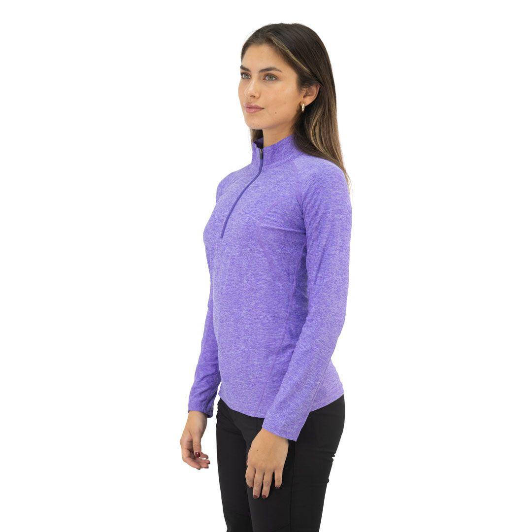 Polera Dry Fit Hw Manga Larga Mujer Lila-2