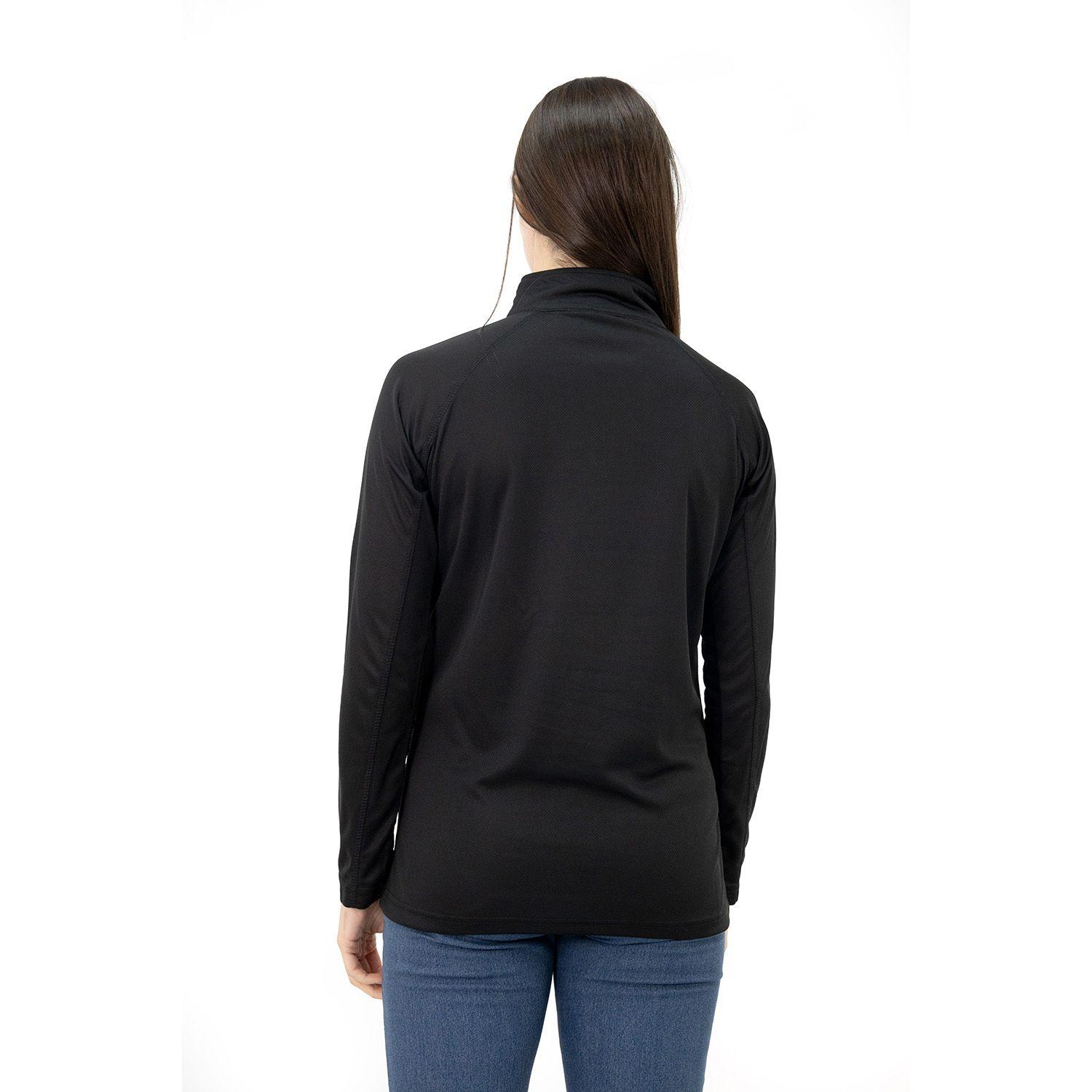 Polera Quebec Half-Zip Negro Mujer-3