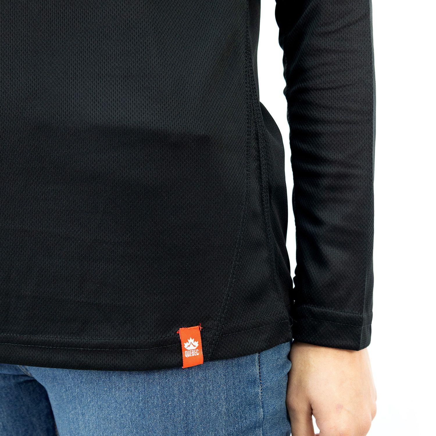 Polera Quebec Half-Zip Negro Mujer-5