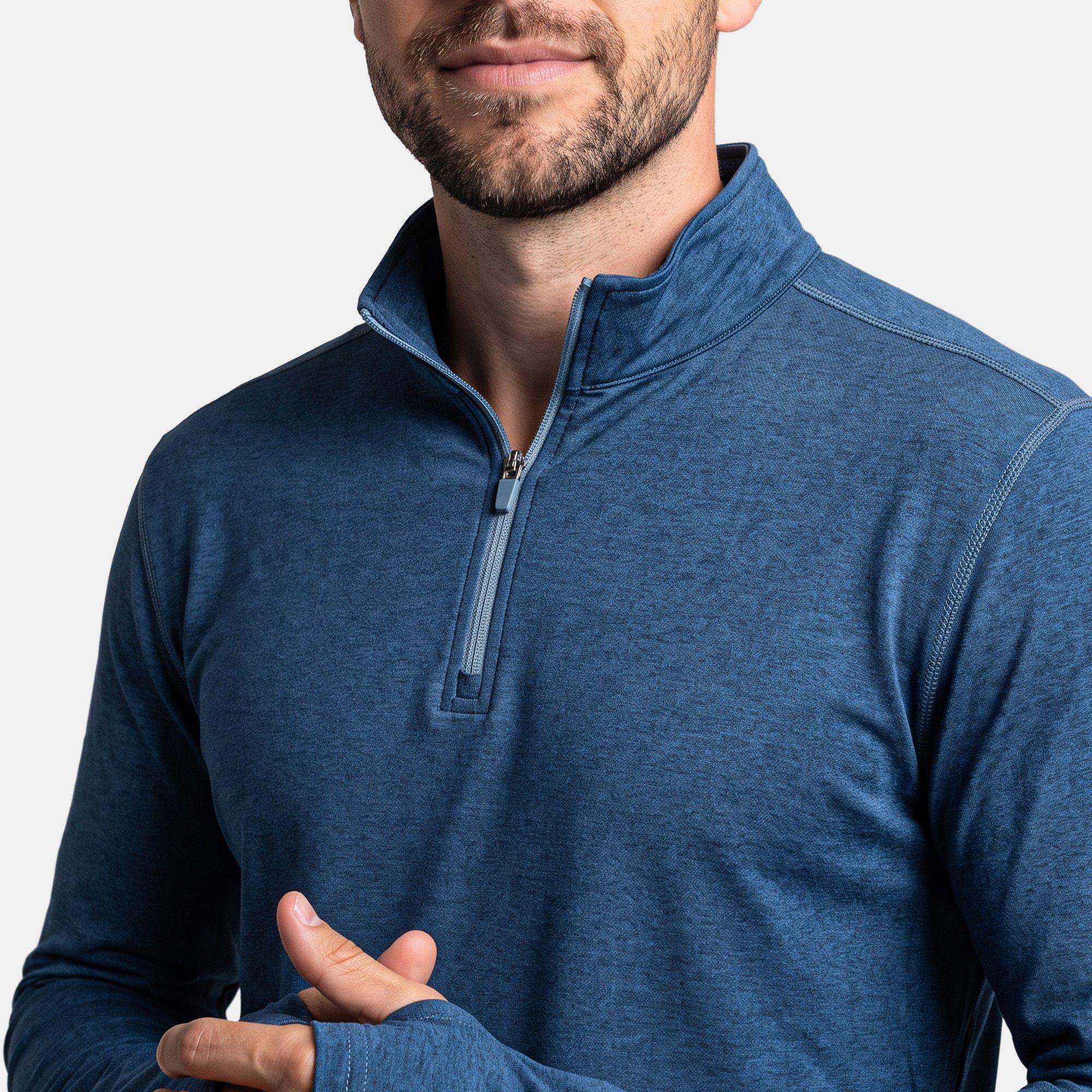 Polera Dry Fit HW SPX Manga Larga Hombre Deep Blue-3