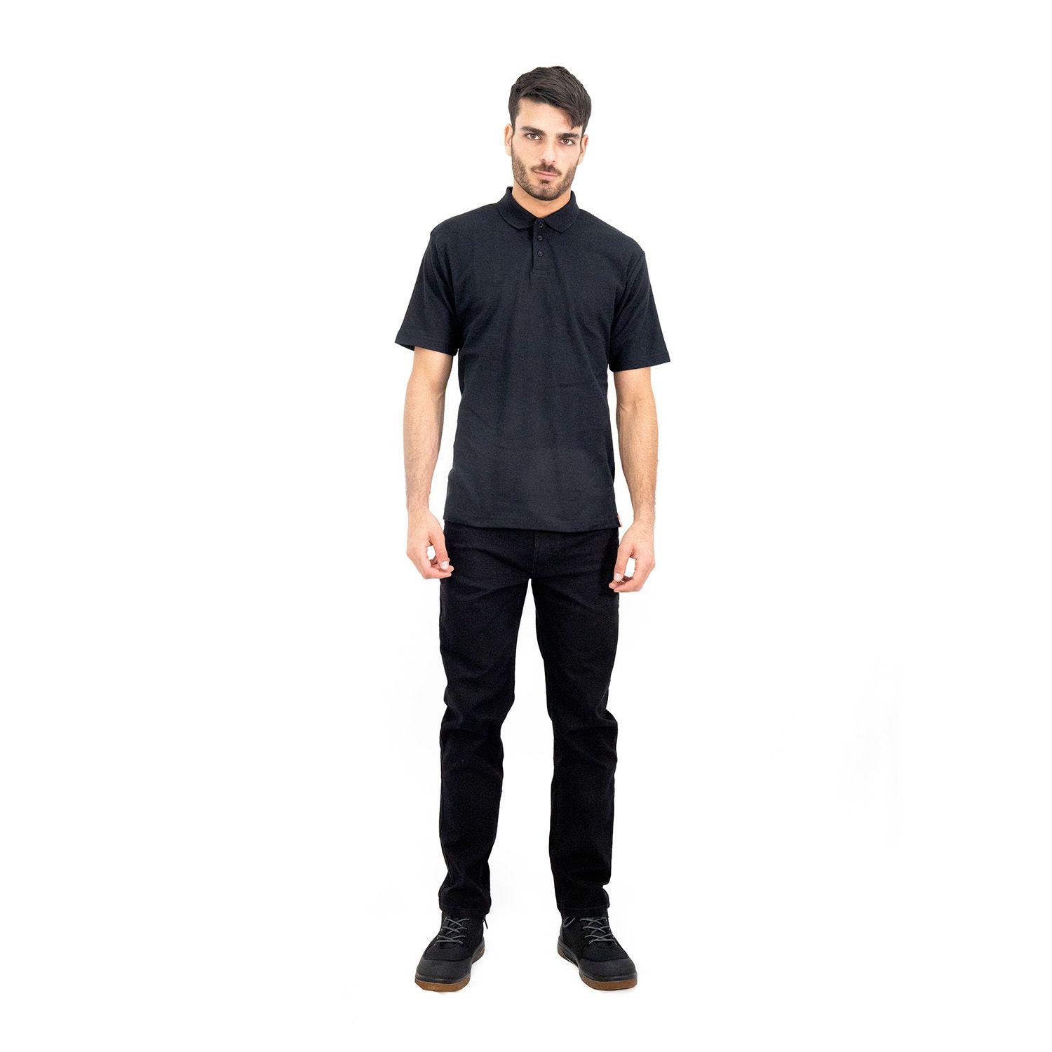 Polera Pique Quebec Manga Corta Negro-4