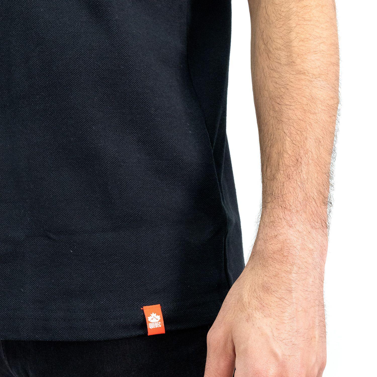 Polera Pique Quebec Manga Corta Negro-5
