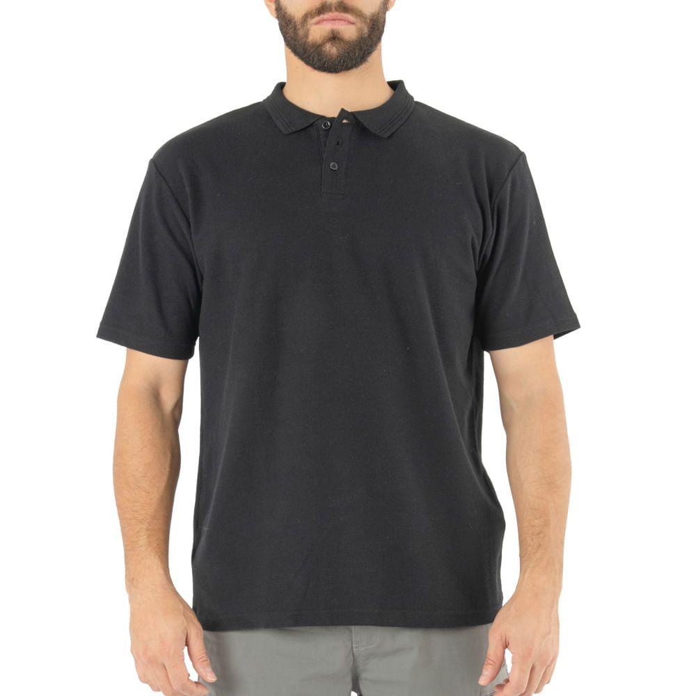 Polera Pique Quebec Manga Corta Negro-6